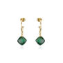 Oval hoop earrings with malachite drops by Mounir